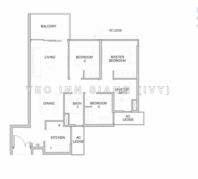 Mặt bằng — Kingsford Waterbay 3-Bed High Floor Pool View Unit