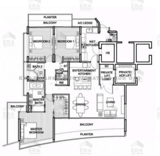தள திட்டம் — 3-Bed Private Lift Unit at 111 Emerald Hill, Orchard