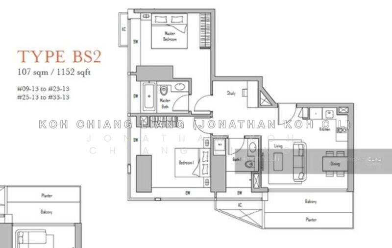 間取り図 — High Floor 2-Bed at V On Shenton – 1,152 sqft, Flexible Furnishing