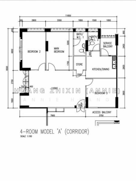 Mặt bằng — 4A HDB Flat at 768 Pasir Ris Street 71 – Mid Floor, Bright & Windy