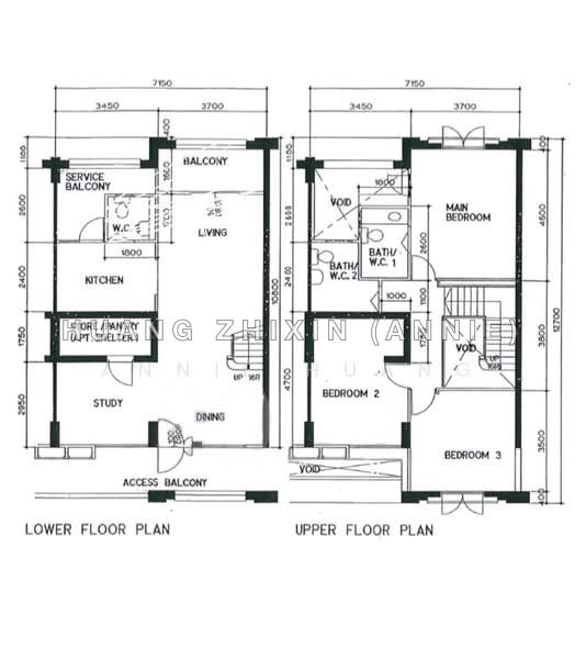 間取り図 — Executive Maisonette at 788E Woodlands Crescent – 4 Bed, 3 Bath