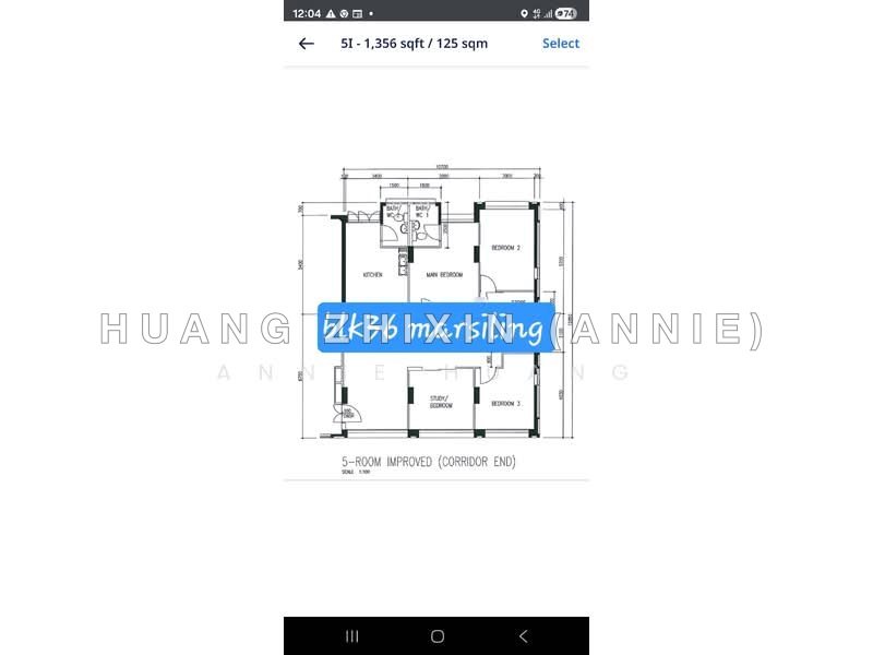 間取り図 — 5A HDB Flat at 36 Marsiling Drive – High Floor, Sea Facing, Point Block