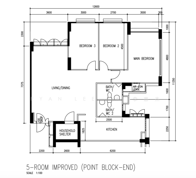 户型图 — Spacious 5-Room HDB at Buangkok Crescent – Greenery View, Priced to Sell