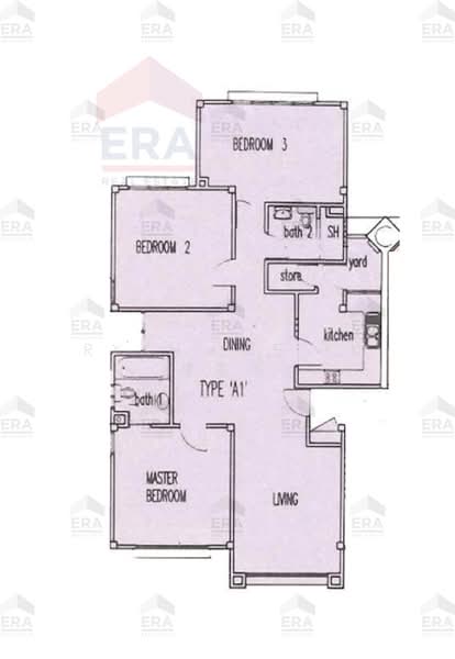 Floor plan — Freehold 3-Bed Walk-Up Apartment at Telok Kurau Lodge, D15