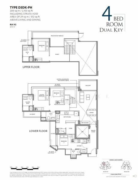 Mặt bằng — The LakeGarden Residences – 4-Bed Dual-Key Penthouse, 2,153 sqft