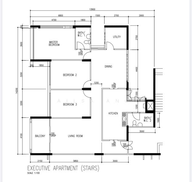 間取り図 — Spacious Corner Executive Apartment at Tampines Street 41 – High Floor, Only Unit on Level