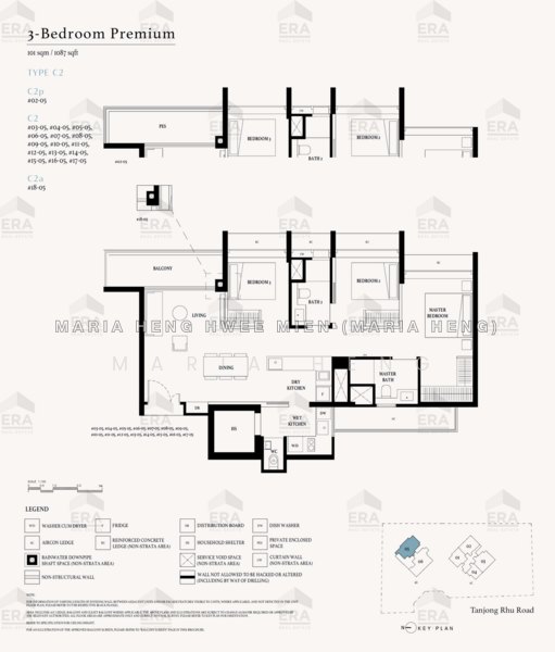 Mặt bằng — Arina East Residences – Freehold 3-Bed Condo Near Katong Park MRT