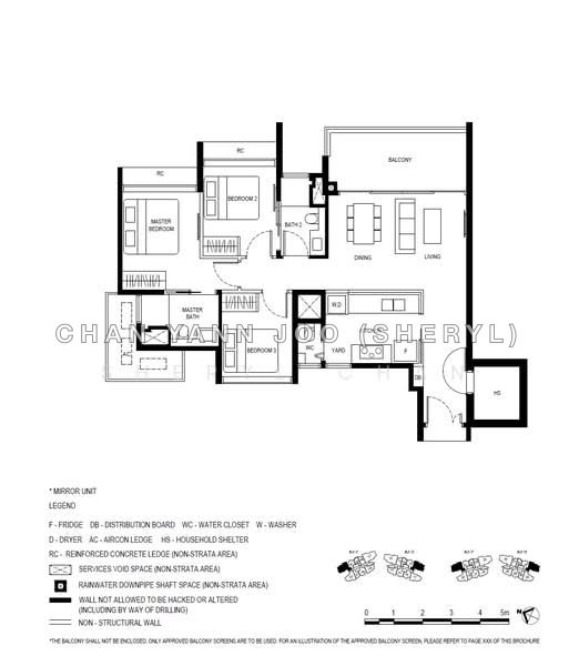 户型图 — Kassia 3-Bedroom Freehold Condo at Flora Drive, D17