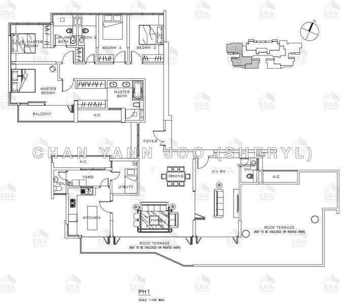 間取り図 — Rare Freehold 4-Bed Penthouse with Kallang River Views at Kallang Riverside